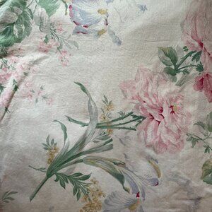 Therese Pink Floral Queen Flat Sheet by Ralph Lauren, EUC